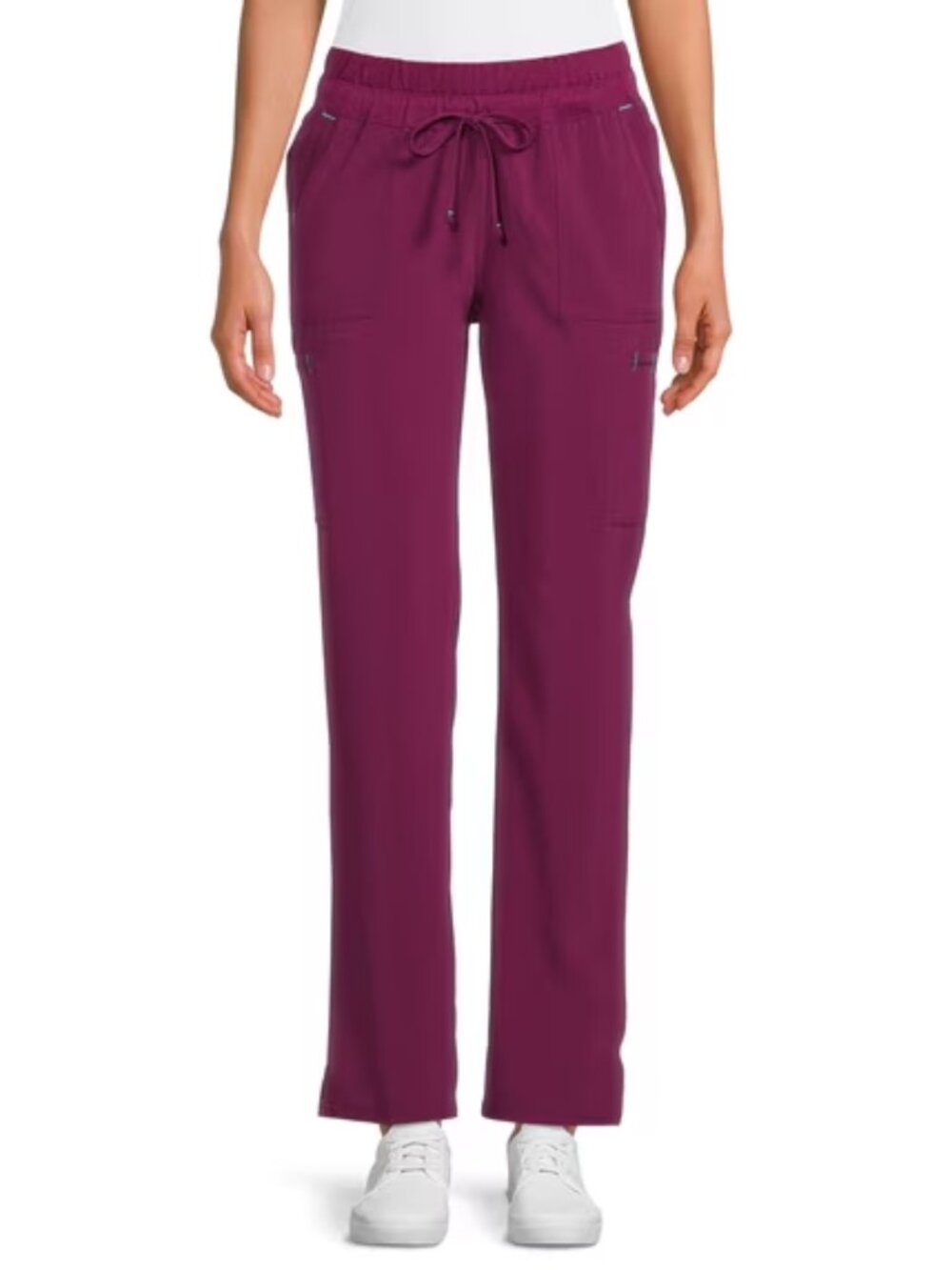Scrubstar Antimicrobial Drawstring Yoga Scrub Pants in Wine - sz M